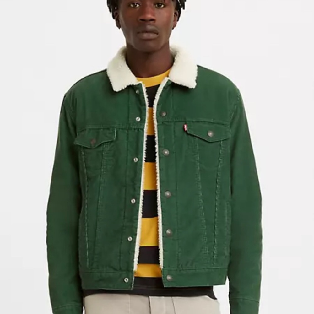 Levi’s Pine Green Corduroy Sherpa Lined Jacket - Picture 4 of 4